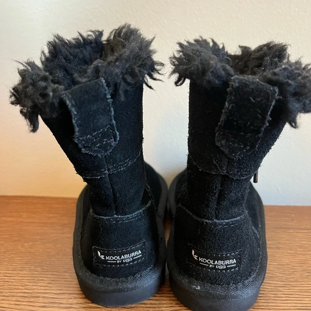Koolaburra Toddler Boots Black Sherpa Lined Excellent Condition, Kids Size 7c
